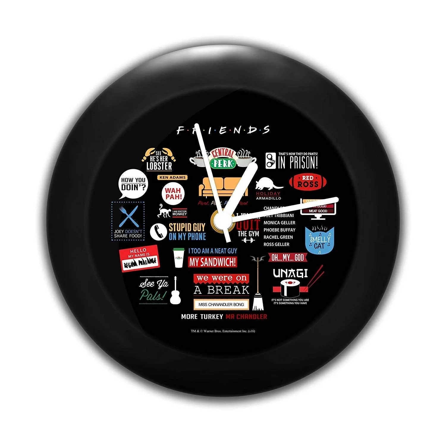 Epic Stuff - Friends TV Series - Infographic Table Clock (Without Numbers) - Officially Licensed by Warner Bros, USA, Standard (ESFRNTCLOCK106)