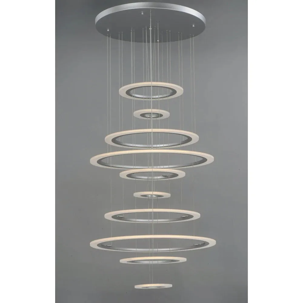 ET2 Saturn II Led 10Light Multi-Light Pendant Matte Silver Finish Matte White