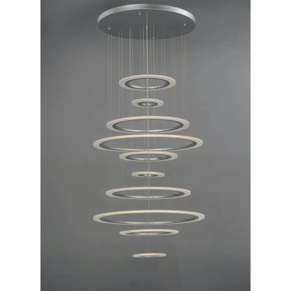 ET2 Saturn II Led 10Light Multi-Light Pendant Matte Silver Finish Matte White