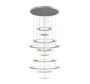 ET2 Saturn II Led 10Light Multi-Light Pendant Matte Silver Finish Matte White