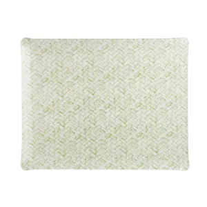 Fabric Tray Large Basketweave Green