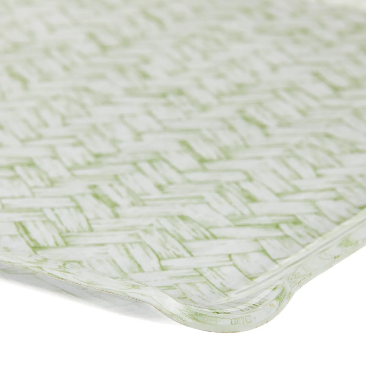 Fabric Tray Large Basketweave Green