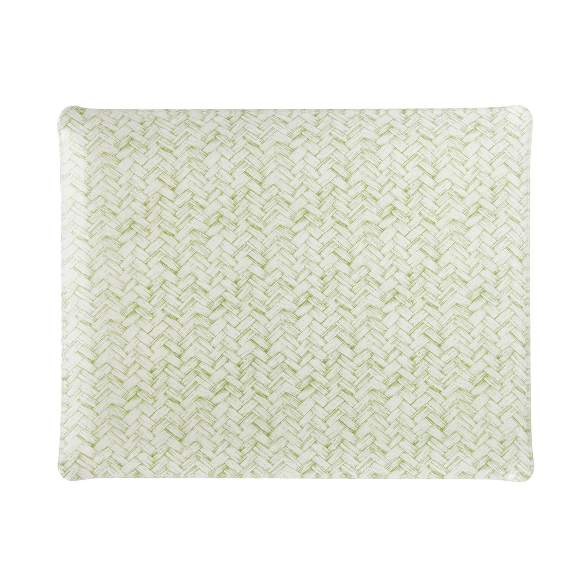 Fabric Tray Large Basketweave Green