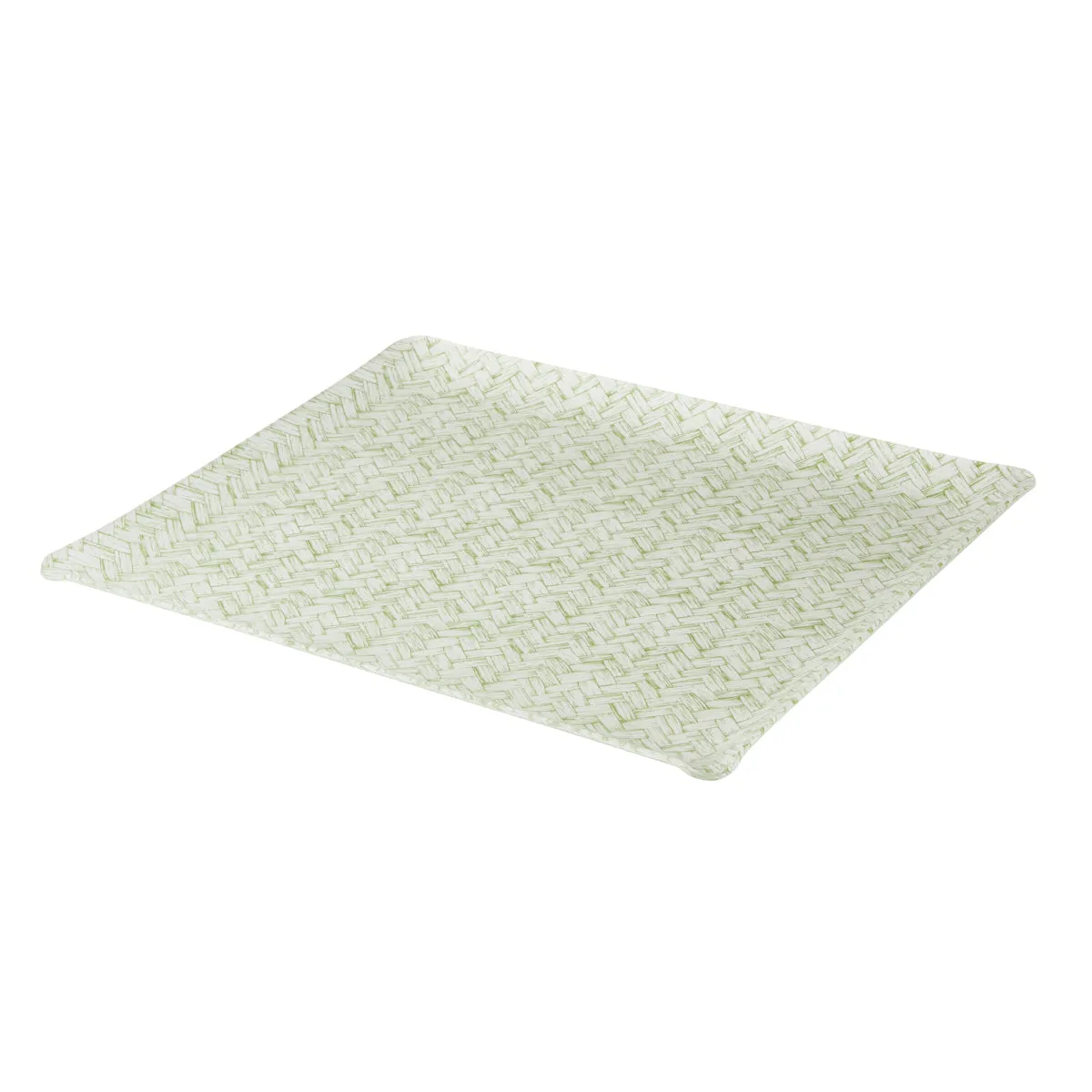 Fabric Tray Large Basketweave Green