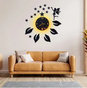 Fairy Star Wooden Wall Clock