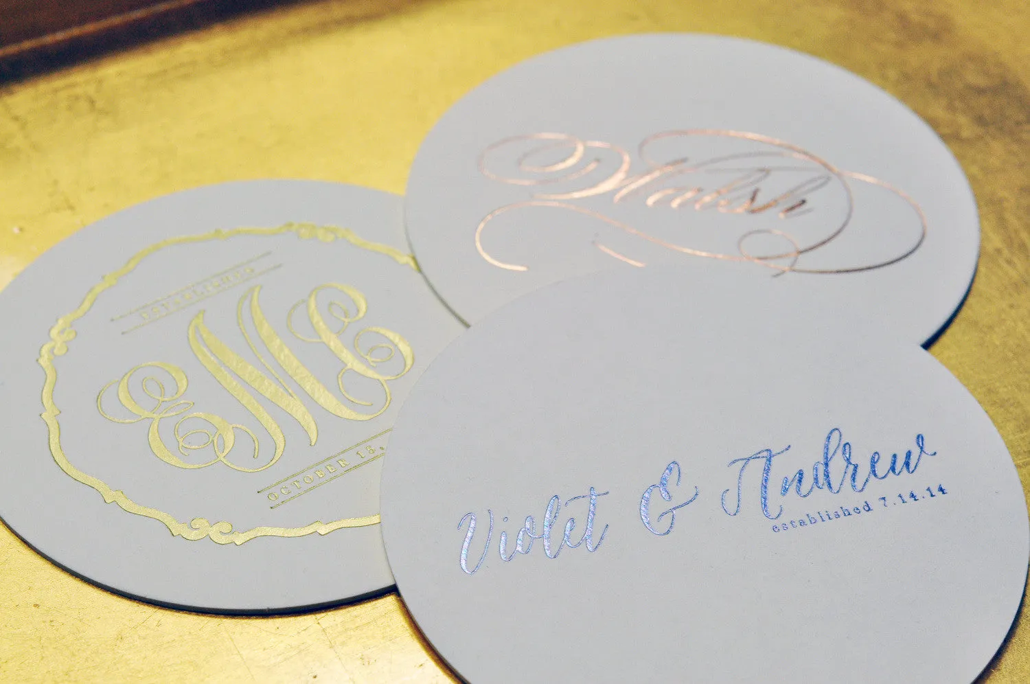 Foil Stamped Coasters - M117