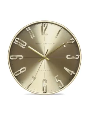 French Connection Gold Tone Dial Luxury Wall Clock with Silent Movement - FCWC20-C