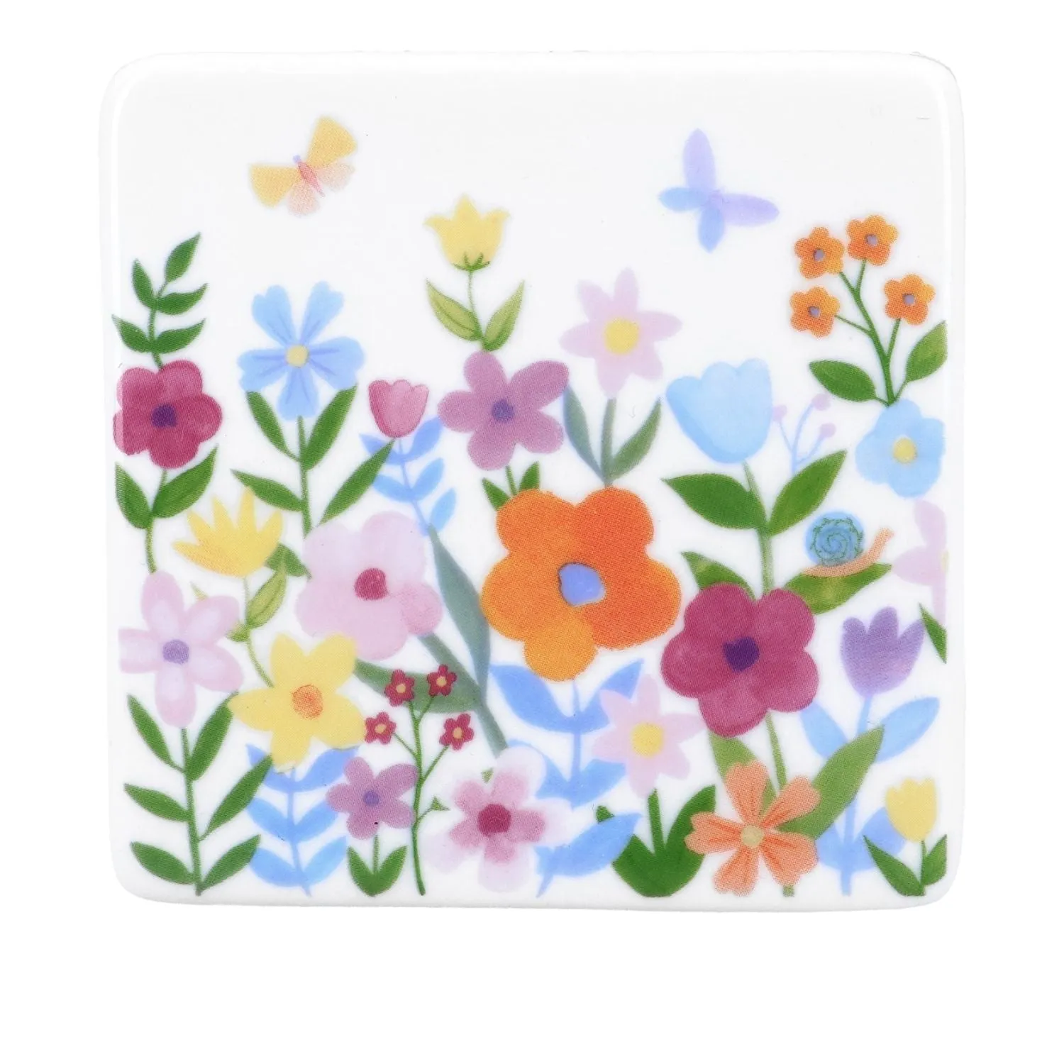 Gisela Graham Pastel Flowers Porcelain Coaster