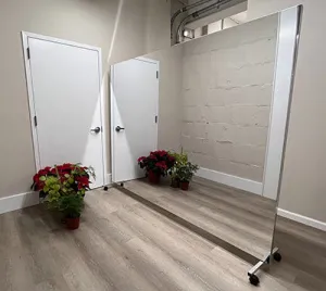 Glassless Mirror, Floor Stand and Whiteboard Back Panel, 60" W x 60" H