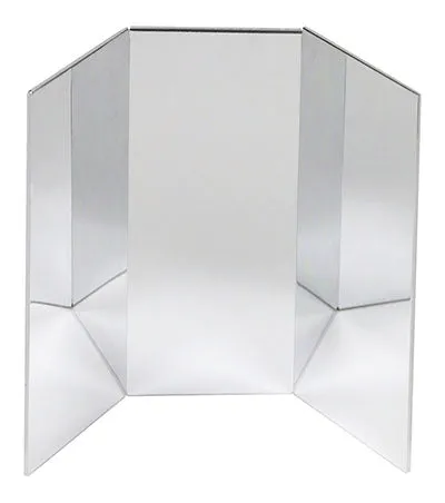 Glassless Mirror, Free-Standing, Triple Panel, 16" W x 48" H