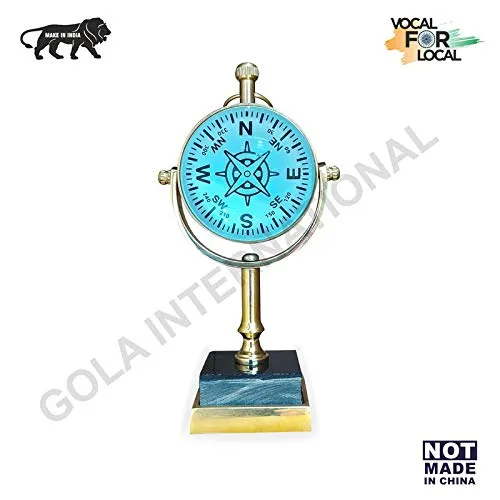 Gola International Item Square Bottom Desk Clock Table Accessories Royal Look Antique Watch