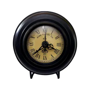 Gola International Wood Antique Look Analogue Table Clock for Home and Office