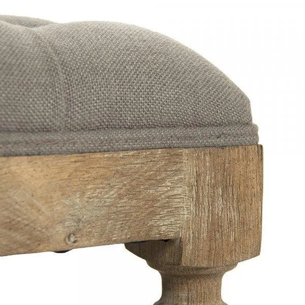 Gray Provence Square Tufted Ottoman