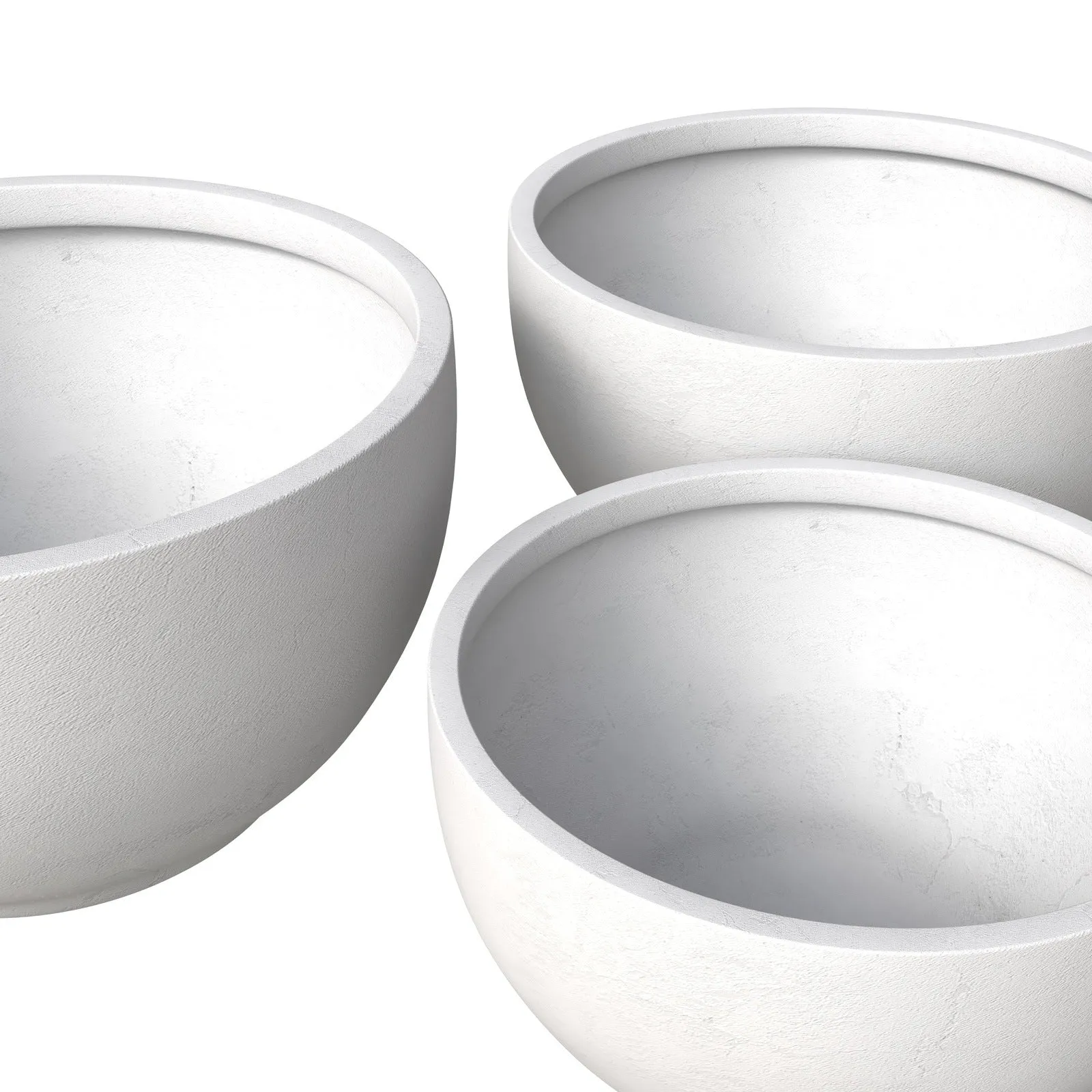 Grove Modern 3-Piece Round Planter Set in Fiberstone Weather Resistant Design