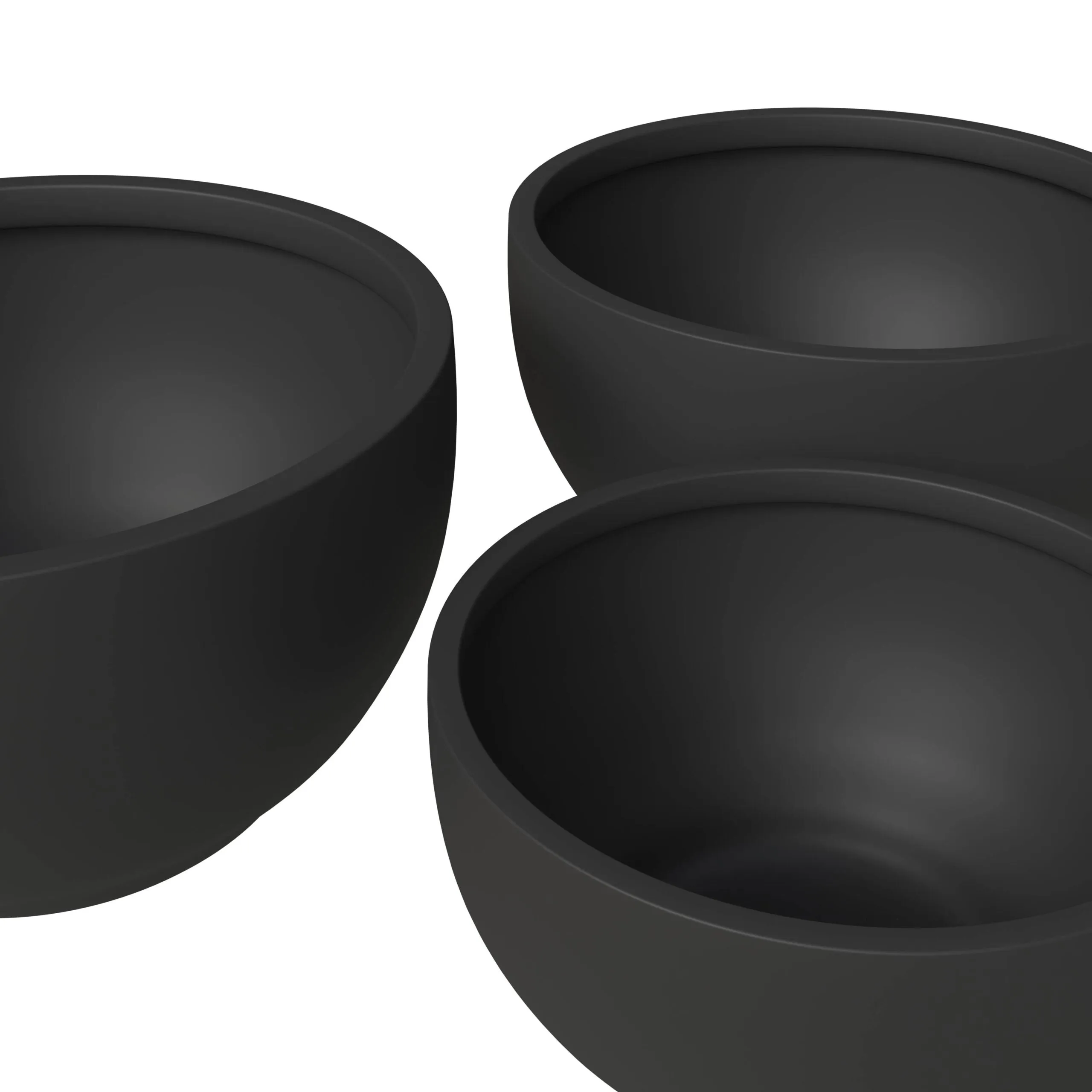 Grove Modern 3-Piece Round Planter Set in Fiberstone Weather Resistant Design