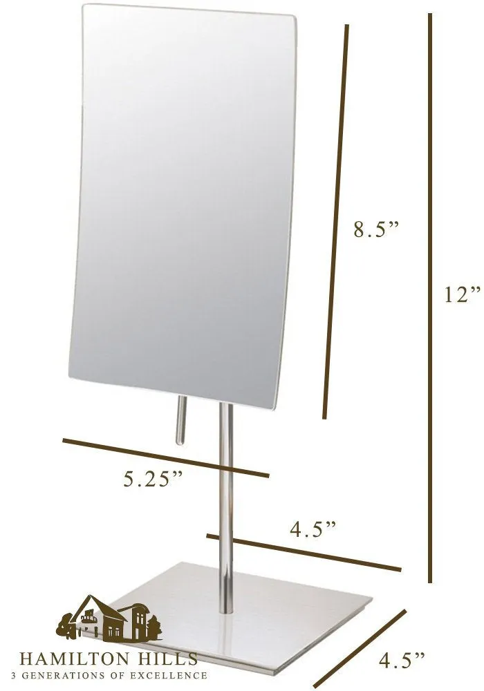 Hamilton Hills 3X Magnified Premium Modern Rectangle Vanity Makeup Mirror| Portable