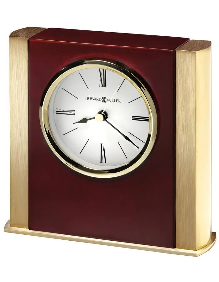 Howard Miller Ambrose Tabletop Clock - Brass-Tone - Rosewood Hall - White Dial