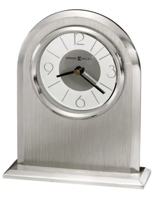 Howard Miller Argento Silver Arch Desk Table Clock - White Dial - Black Hands