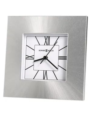 Howard Miller Kendal Square Aluminum Tabletop Clock - White Dial - Black Hands