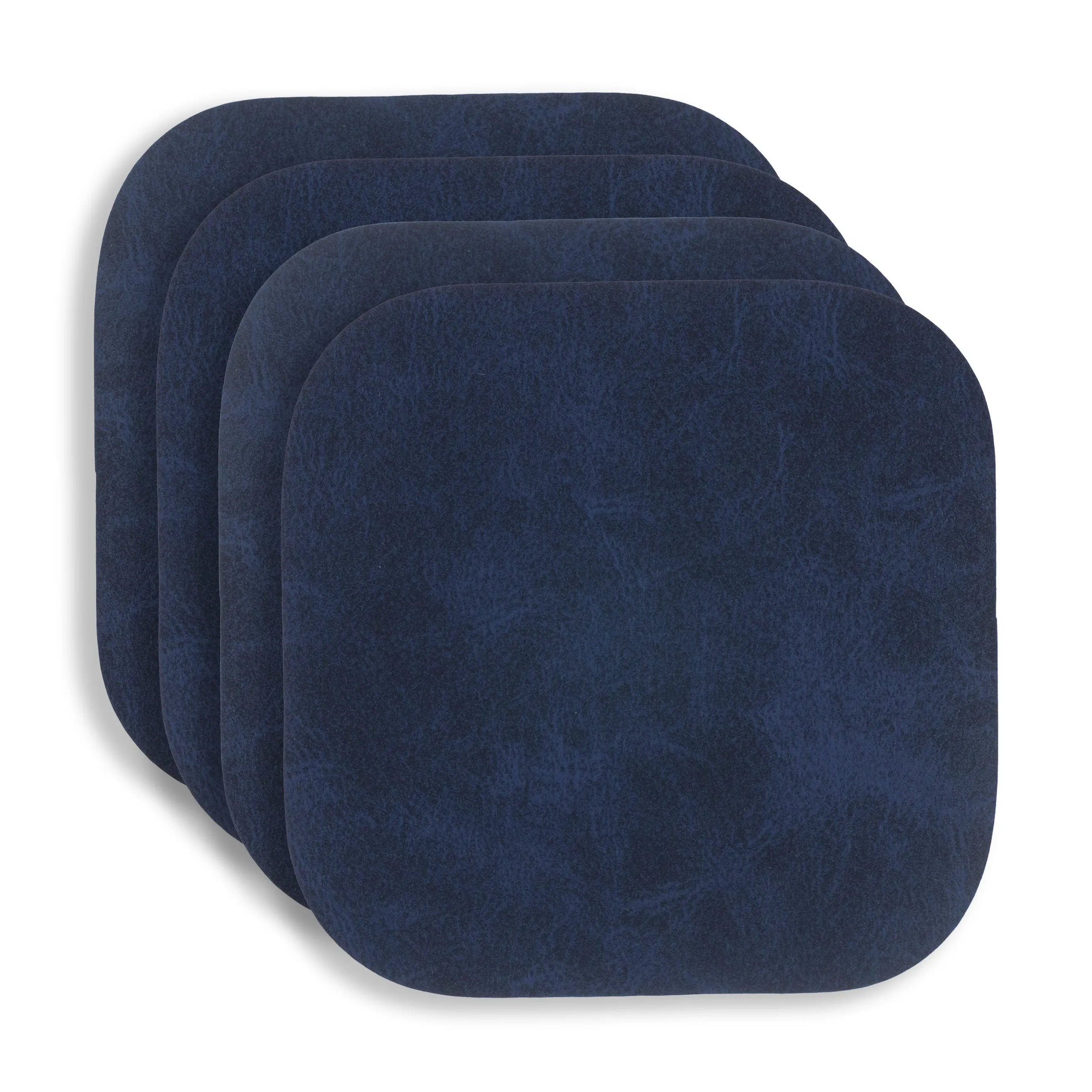 KAF Home Santiago Set Of 4  Faux Leather Coasters - 4.25" x 4.25"