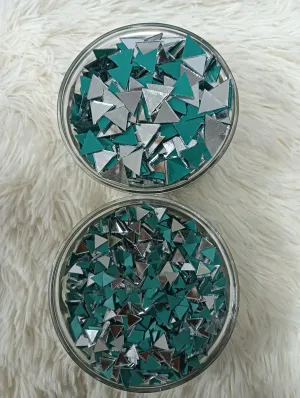 KUMISHRI Mirrors for Craft Work110 Medium and 210 Small Size Shapes Total 320- Combo of 2 (Triangle Shape)