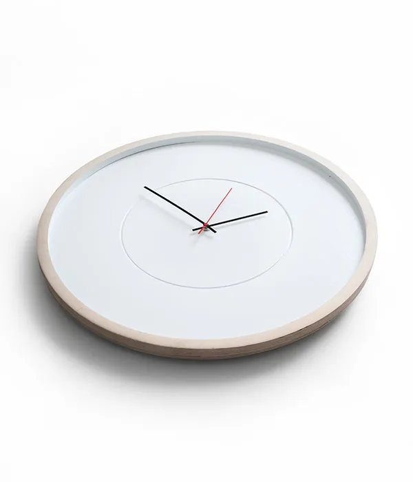 Large Deep Frame Round Clock - White