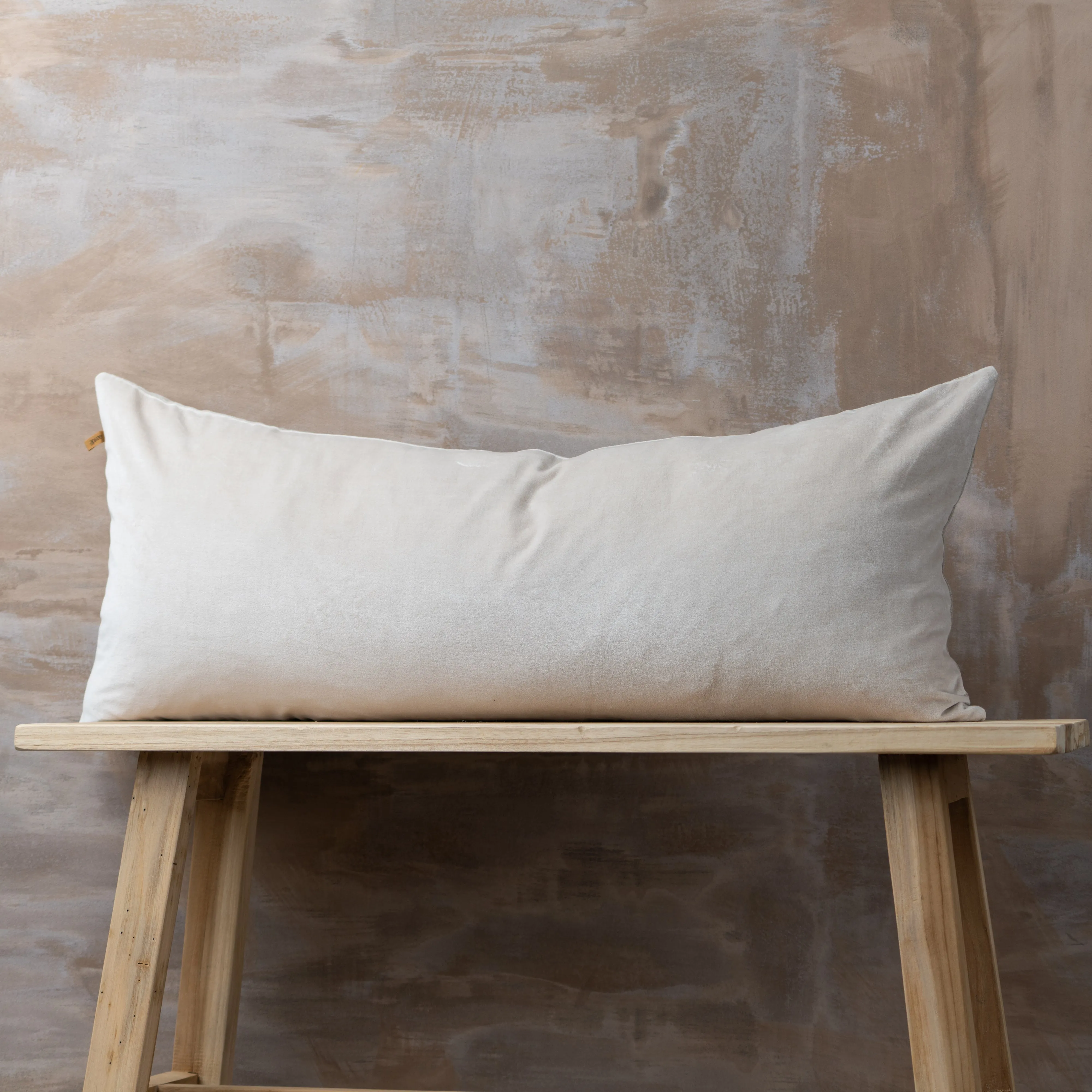 Linen/Velvet Bolster Cushion | Clay