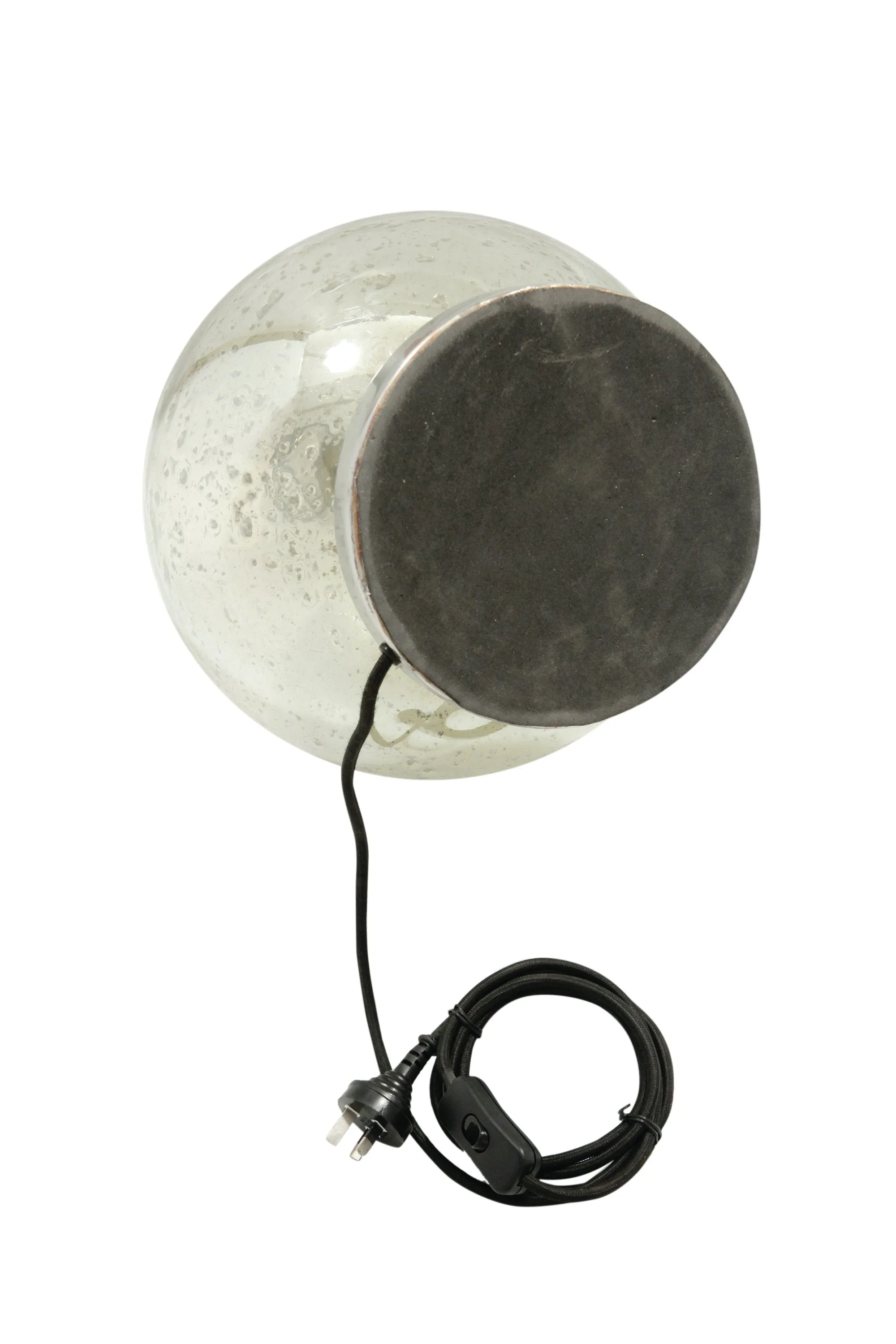 Lustre Ball Table - Pale Green - Stone Effect Glass Ball Table Lamp