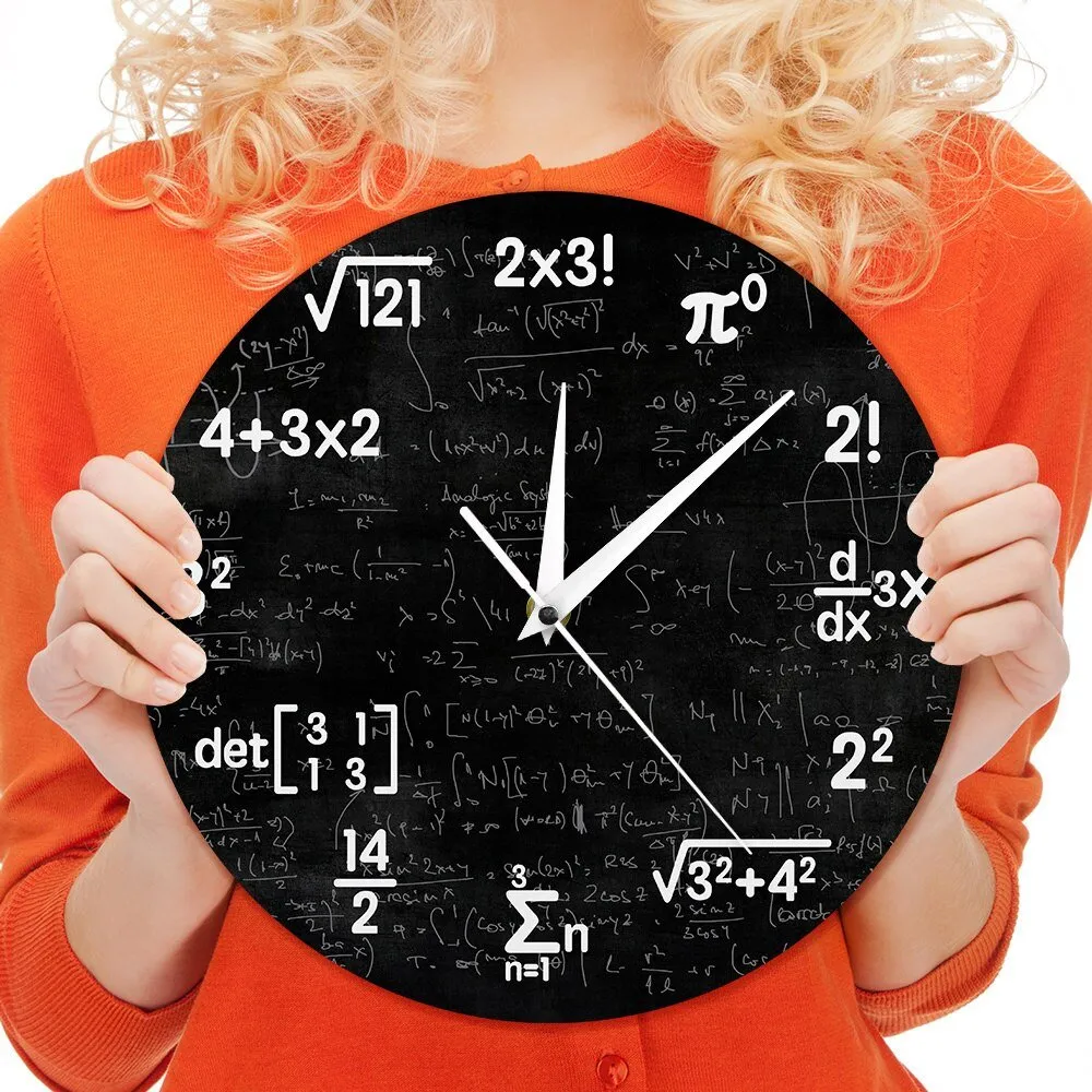 Mathematics Chalkboard Wall Clock