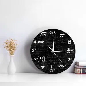 Mathematics Chalkboard Wall Clock