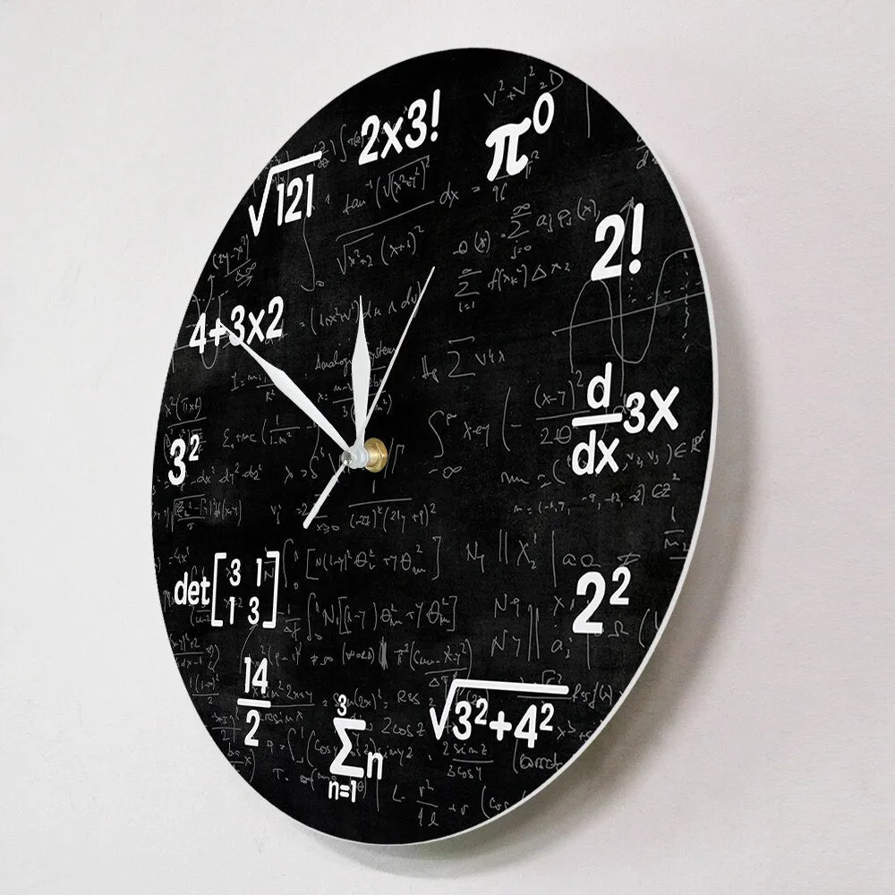 Mathematics Chalkboard Wall Clock