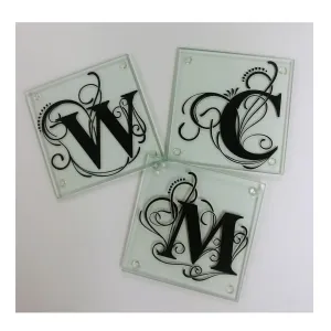 Monogrammed Glass Coaster