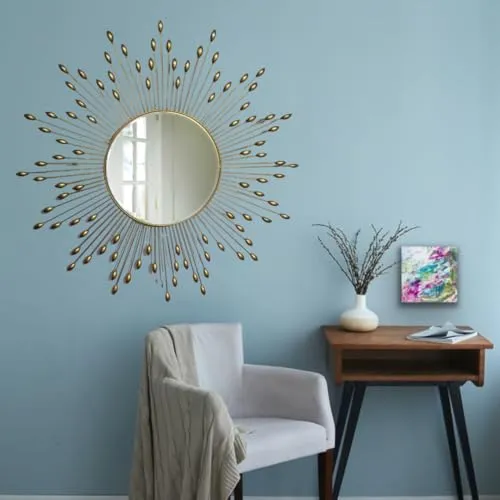 M/S M.L. Creations Sun STREEK Wall Mirror Or Antique Wall Mirror Metal and Glass Wall Mirror