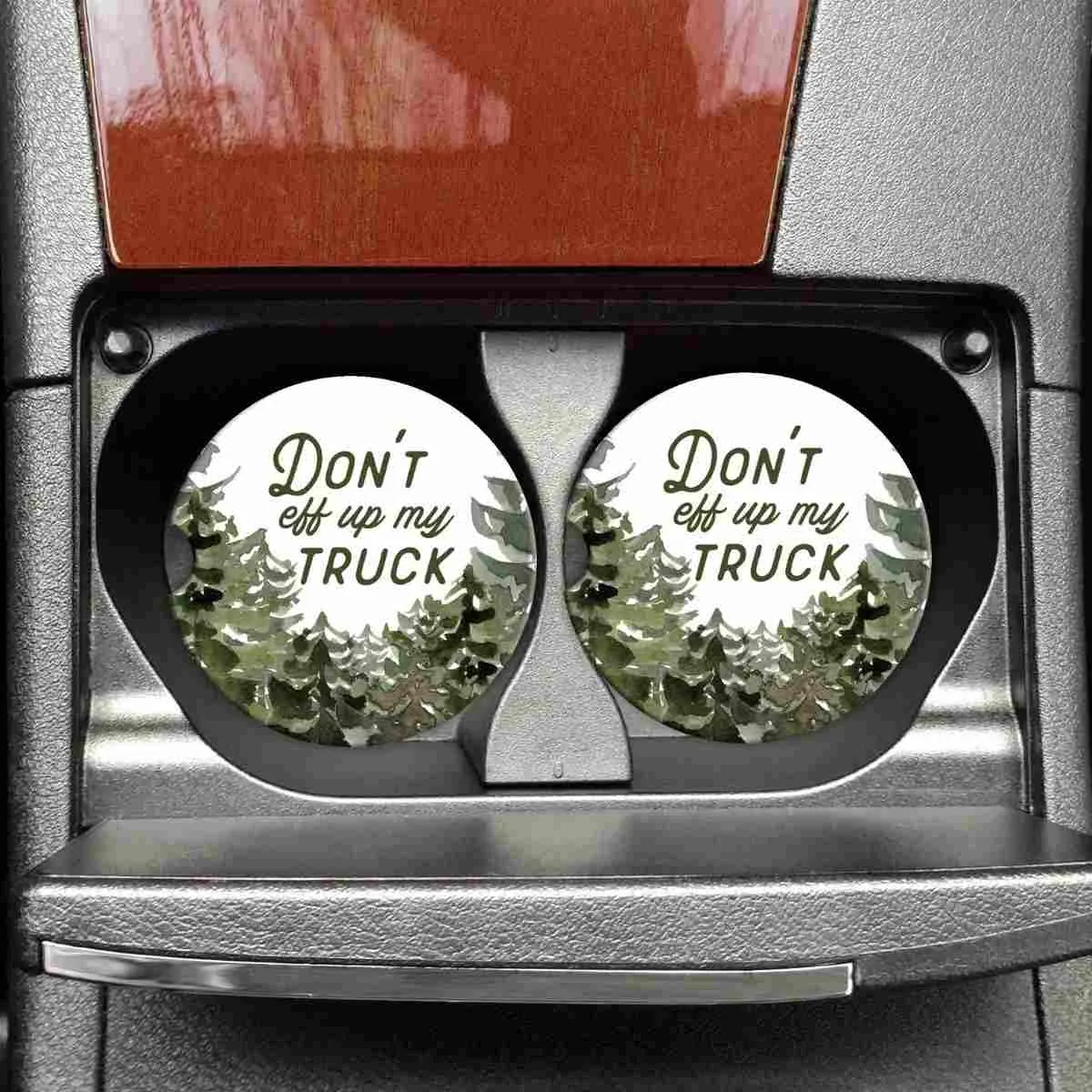 Mugsby | Don't Eff Up My Truck Car Coasters (Set of 2)