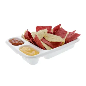 No PFAS added 7" x 9" - 3 Compartment Nacho Trays, Case of 500