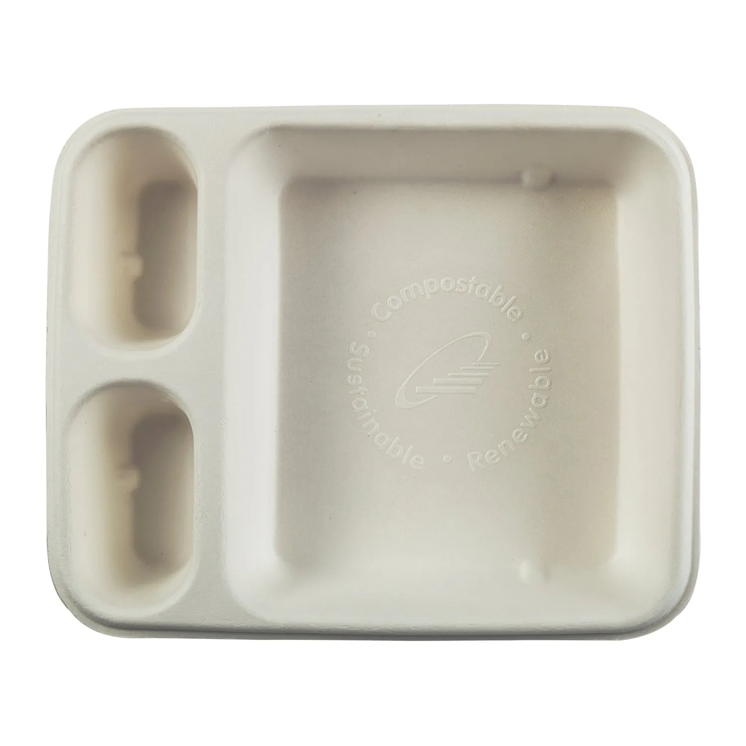 No PFAS added 7" x 9" - 3 Compartment Nacho Trays, Case of 500