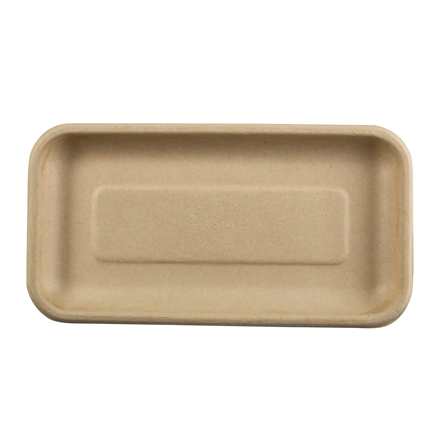 No PFAS added 8.3" x 4.5" x 0.6" Molded Fiber Mini Trays, Case of 500