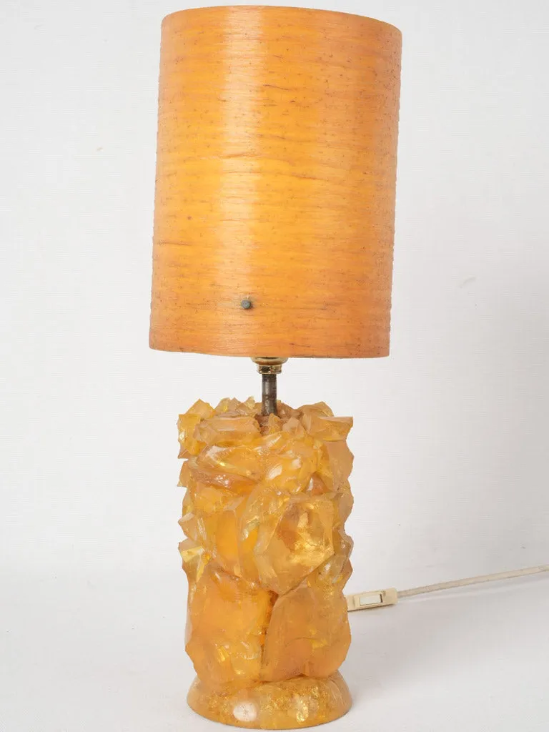 Orange resin table lamp attributed to Pierre Giraudon (1923-2012) - 17¼"