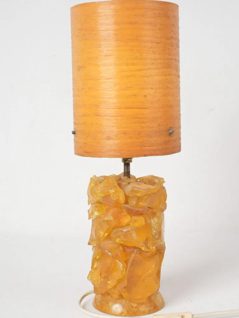 Orange resin table lamp attributed to Pierre Giraudon (1923-2012) - 17¼"