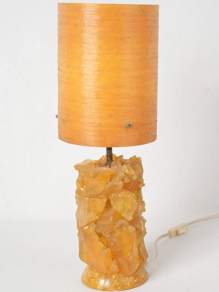 Orange resin table lamp attributed to Pierre Giraudon (1923-2012) - 17¼"