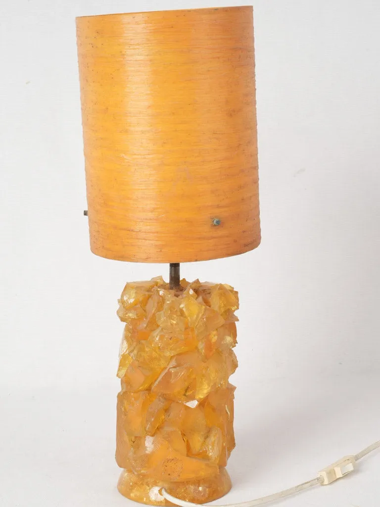 Orange resin table lamp attributed to Pierre Giraudon (1923-2012) - 17¼"