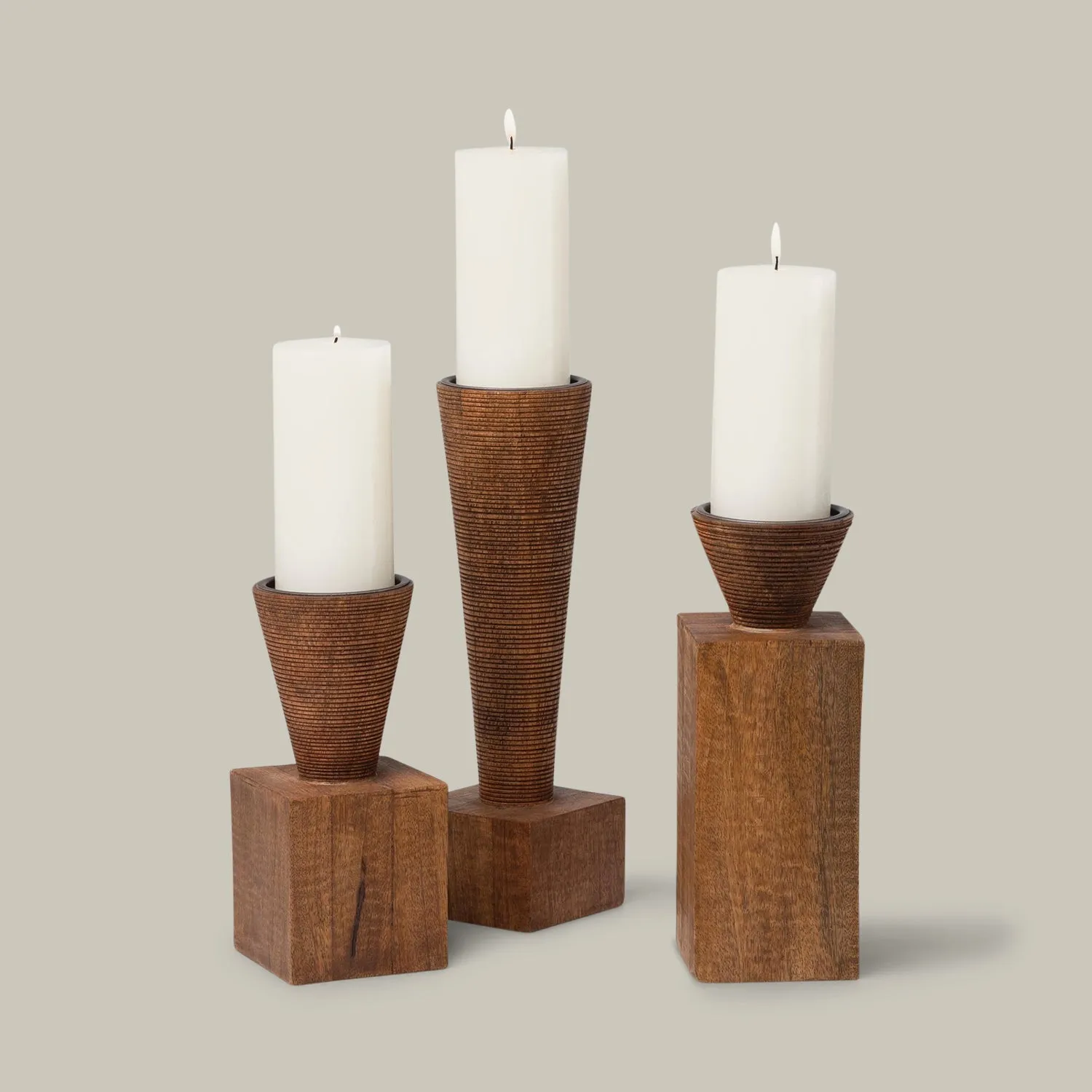 Parette, Kelle, & Turcan Pillar Candleholders