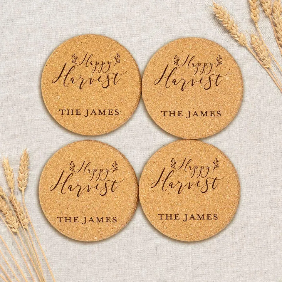 Personalized Fall Cork Coasters