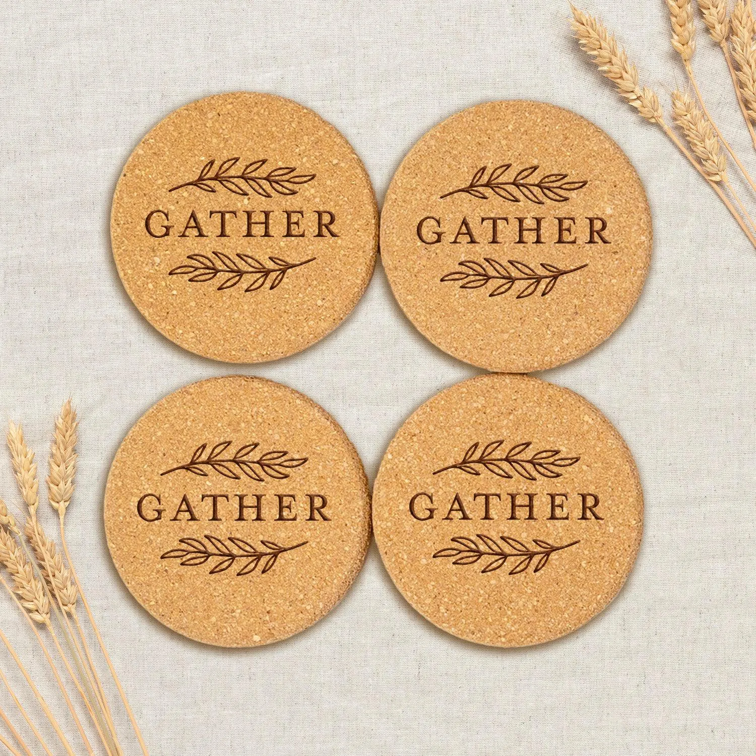 Personalized Fall Cork Coasters