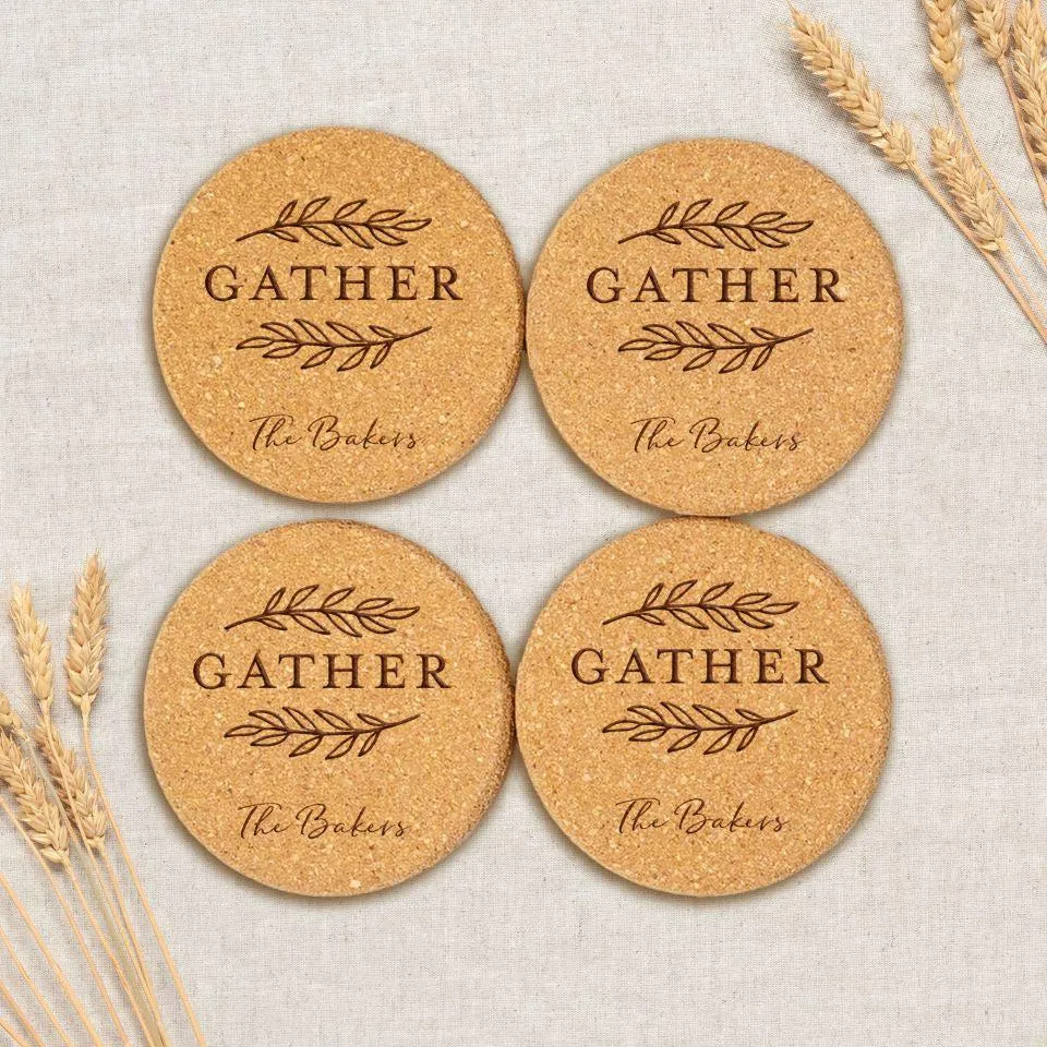 Personalized Fall Cork Coasters