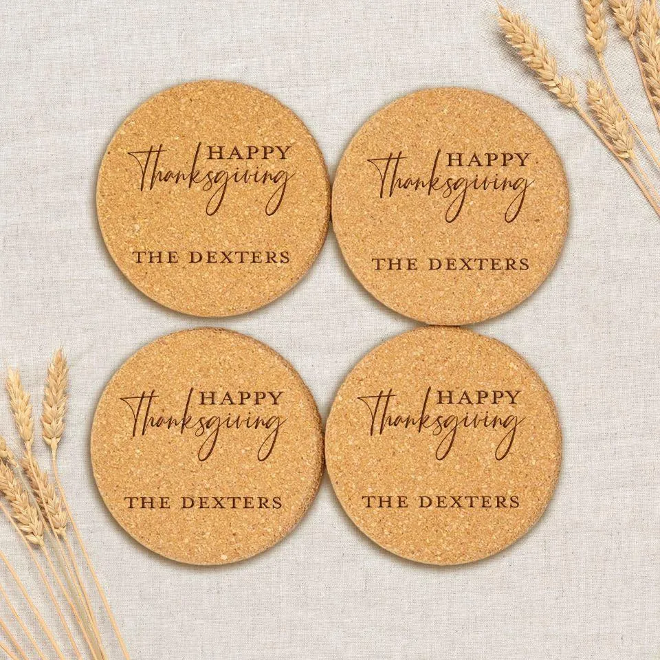 Personalized Fall Cork Coasters