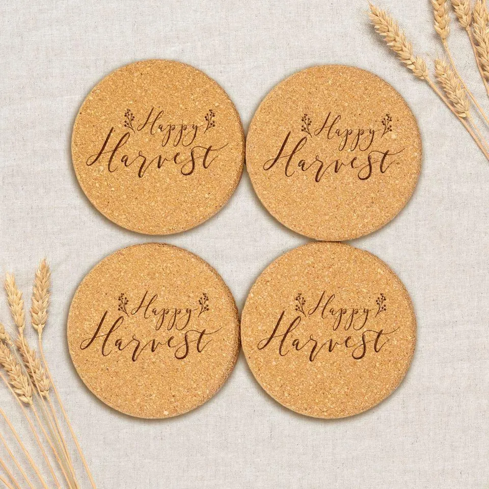 Personalized Fall Cork Coasters