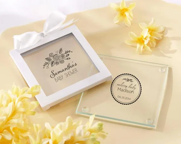 Personalized Glass Coasters - Wedding (Set of 12)