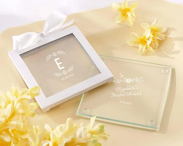 Personalized Glass Coasters - Wedding (Set of 12)