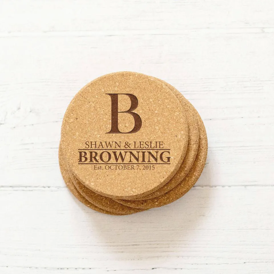 Personalized Thick Cork Coasters